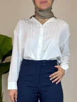 شومیز حریر سفید - Image 3